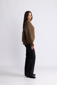 Milana Ls Mohair Knit - Cocoa