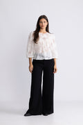 Ismene 3/4 Shirt Emb - Bright White