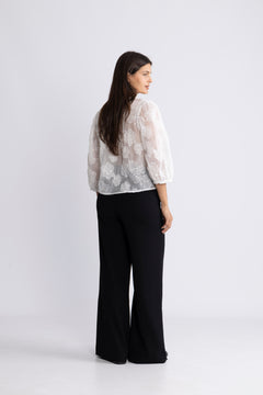 Ismene 3/4 Shirt Emb - Bright White