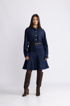 Adna Alena Skirt - Dark Blue Wash
