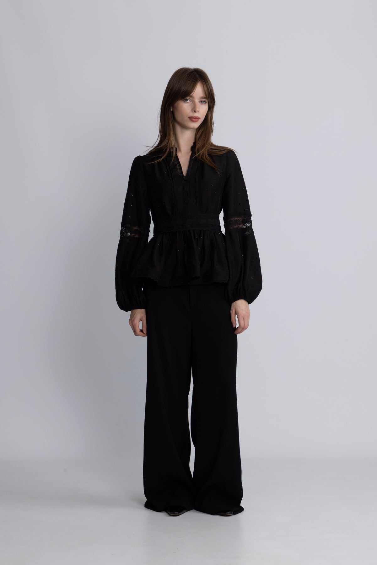 Aliah Stone Blouse - Black