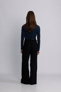 Sandra Ls Cowl Neck Top - Key Largo Silver Lurex