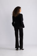 Yasthelma Ls Wool Blend Knit Cardigan - Black