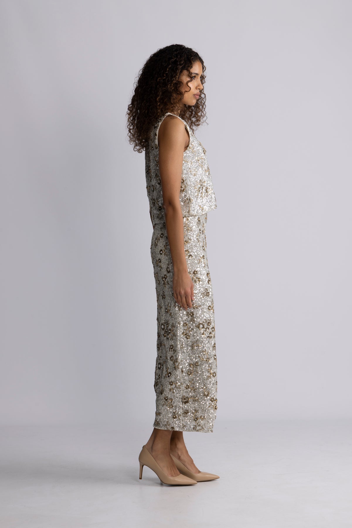 Magnolia Hw Skirt Emb - Silver T Coco