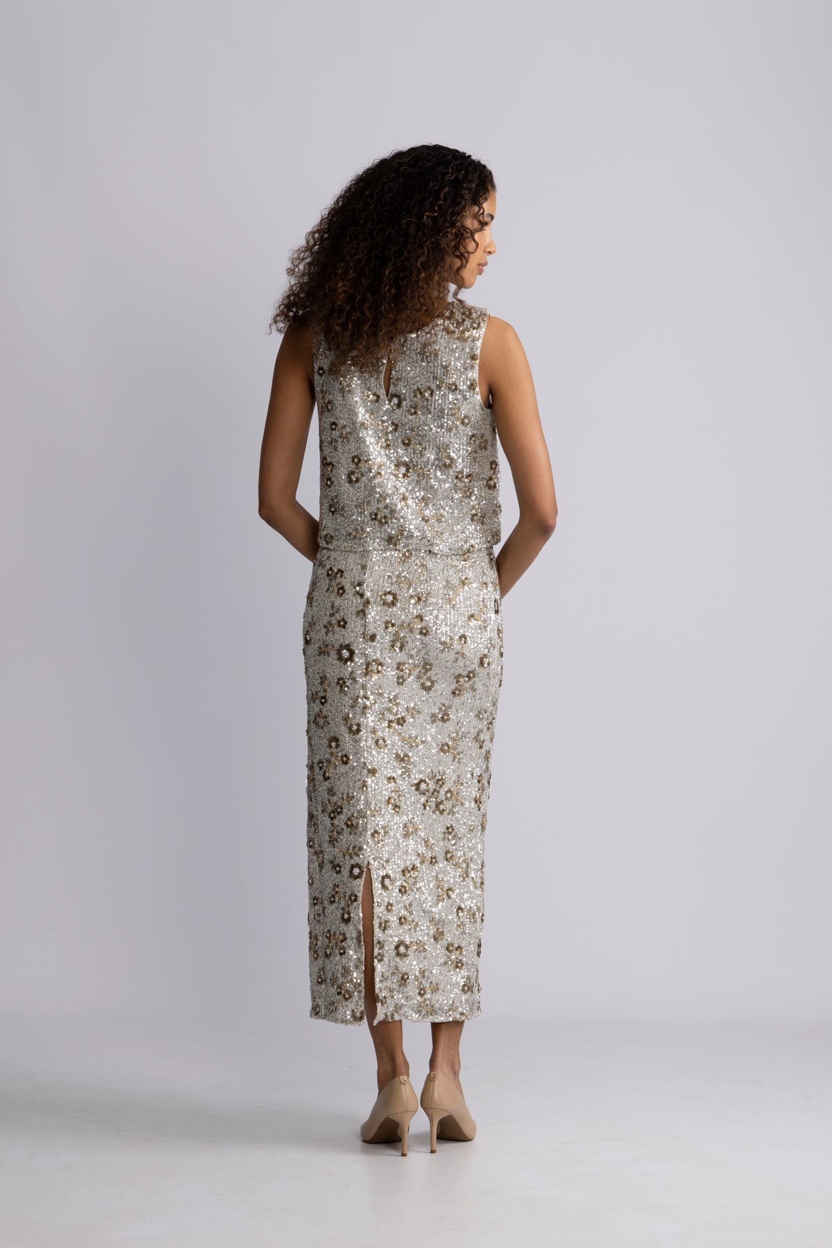 Magnolia Hw Skirt Emb - Silver T Coco