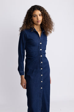 Mow Shirt Dress - Dark Blue Wash