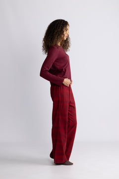 Ls Tee Flannel Pant Set - Zinfandel W Zinfandel Jotted Madras