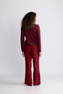 Ls Tee Flannel Pant Set - Zinfandel W Zinfandel Jotted Madras