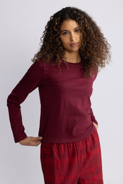 Ls Tee Flannel Pant Set - Zinfandel W Zinfandel Jotted Madras