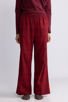 Ls Tee Flannel Pant Set - Zinfandel W Zinfandel Jotted Madras