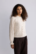 Yasthelma Ls Wool Blend Knit Cardigan - Birch