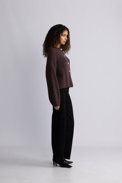 Kae Knit Cardigan - Medium Brown