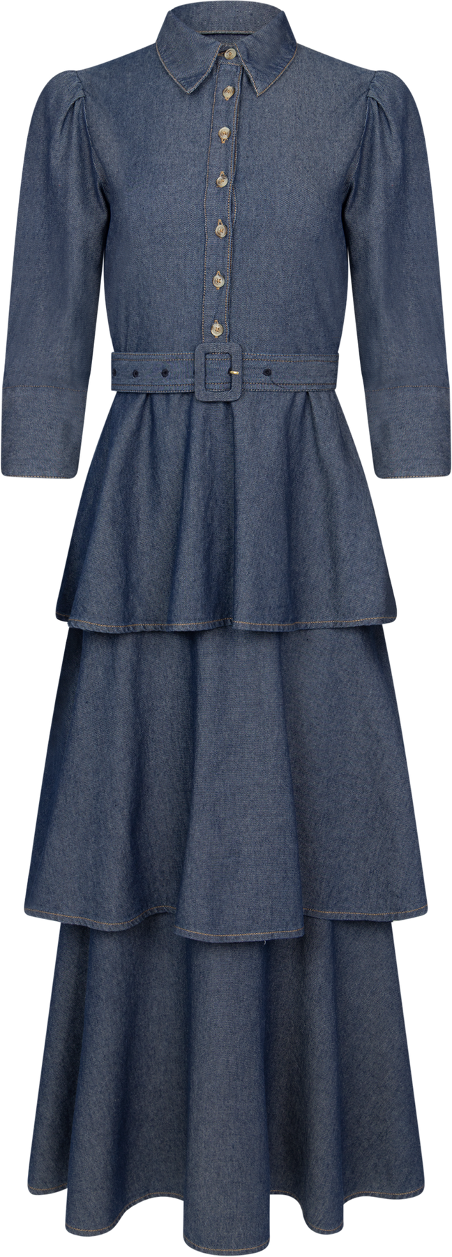 Denim Shirt Dress - Dark Blue