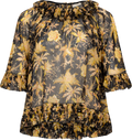 Helaine Flowy Short Sleeve Top - Forsythia