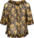 Helaine Flowy Short Sleeve Top - Forsythia