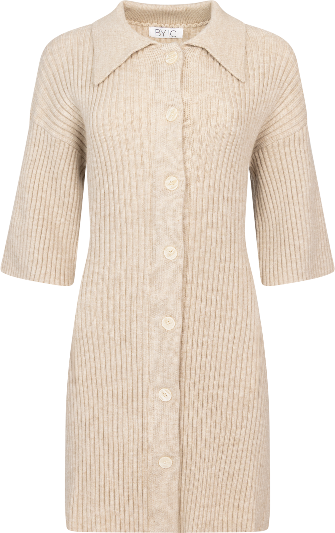 Oliviaic Knit Dress - Ribbed Beige