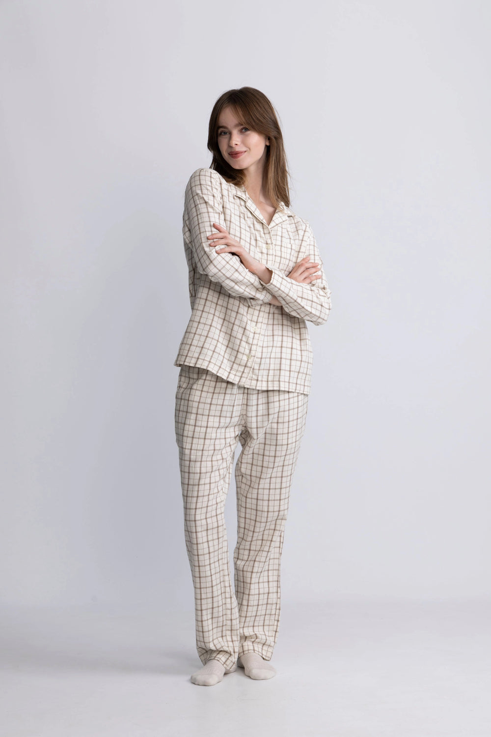 Flannel Pajama Set Gift Box - Cream