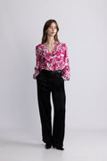 Flower Blouse - Sangria Sunset