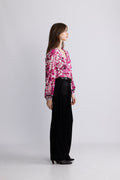 Flower Blouse - Sangria Sunset