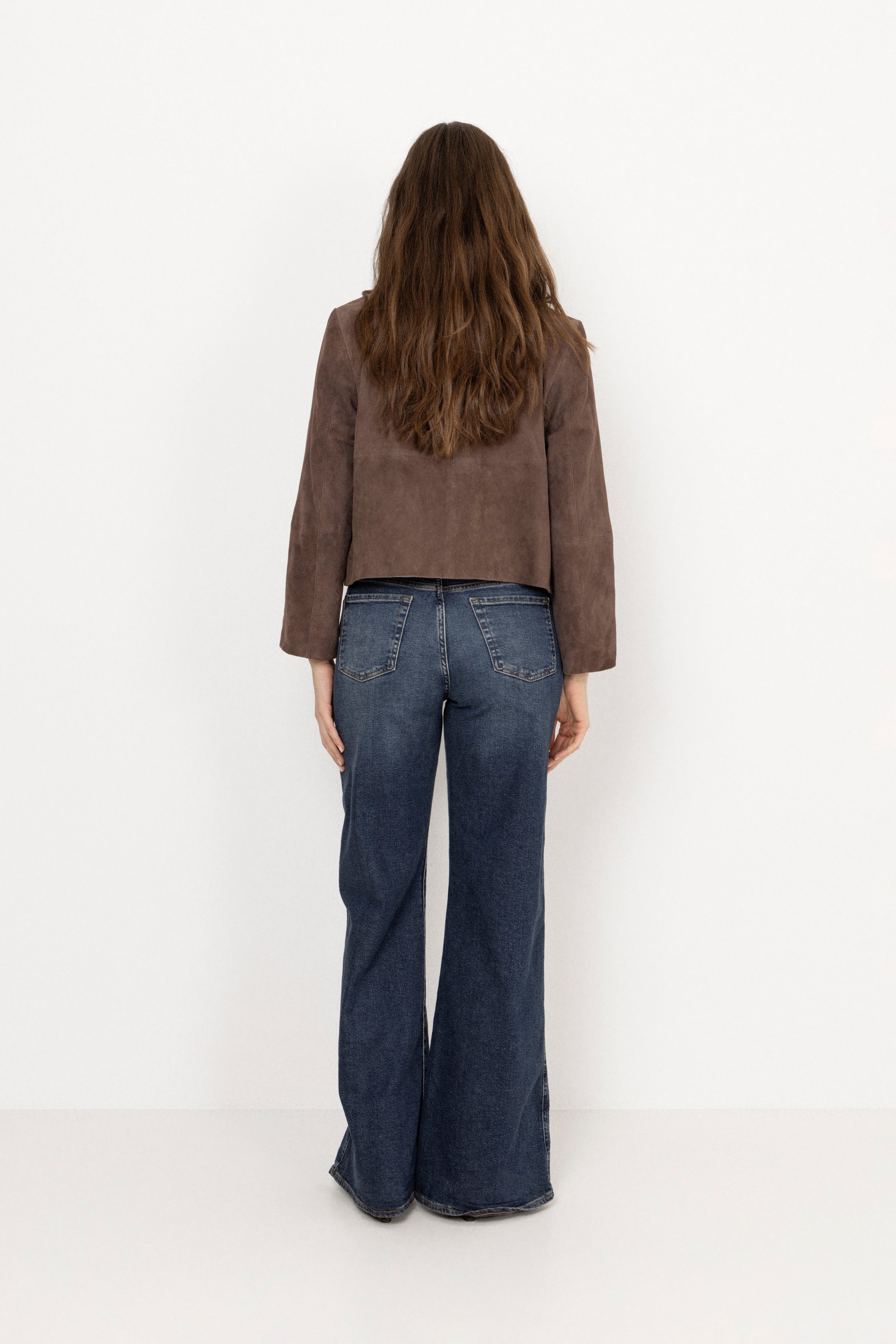 Ruth Suede Leather Jacket - Brown