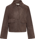 Ruth Suede Leather Jacket - Brown