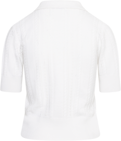 Edel Linen Cotton Polo Tee - White