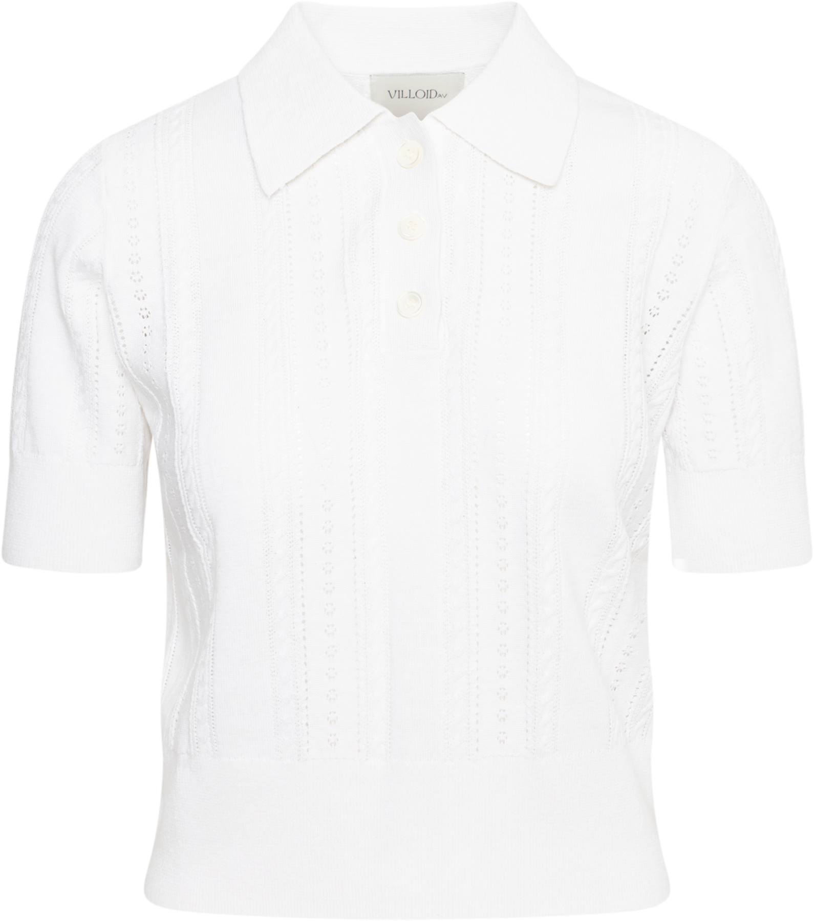 Edel Linen Cotton Polo Tee - White
