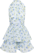 Idun Wave Mini Dress - Light Blue Floral
