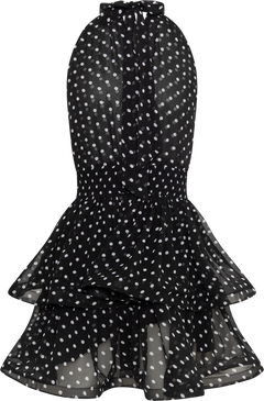 Idun Polka Dot Mini Dress - Black Dot