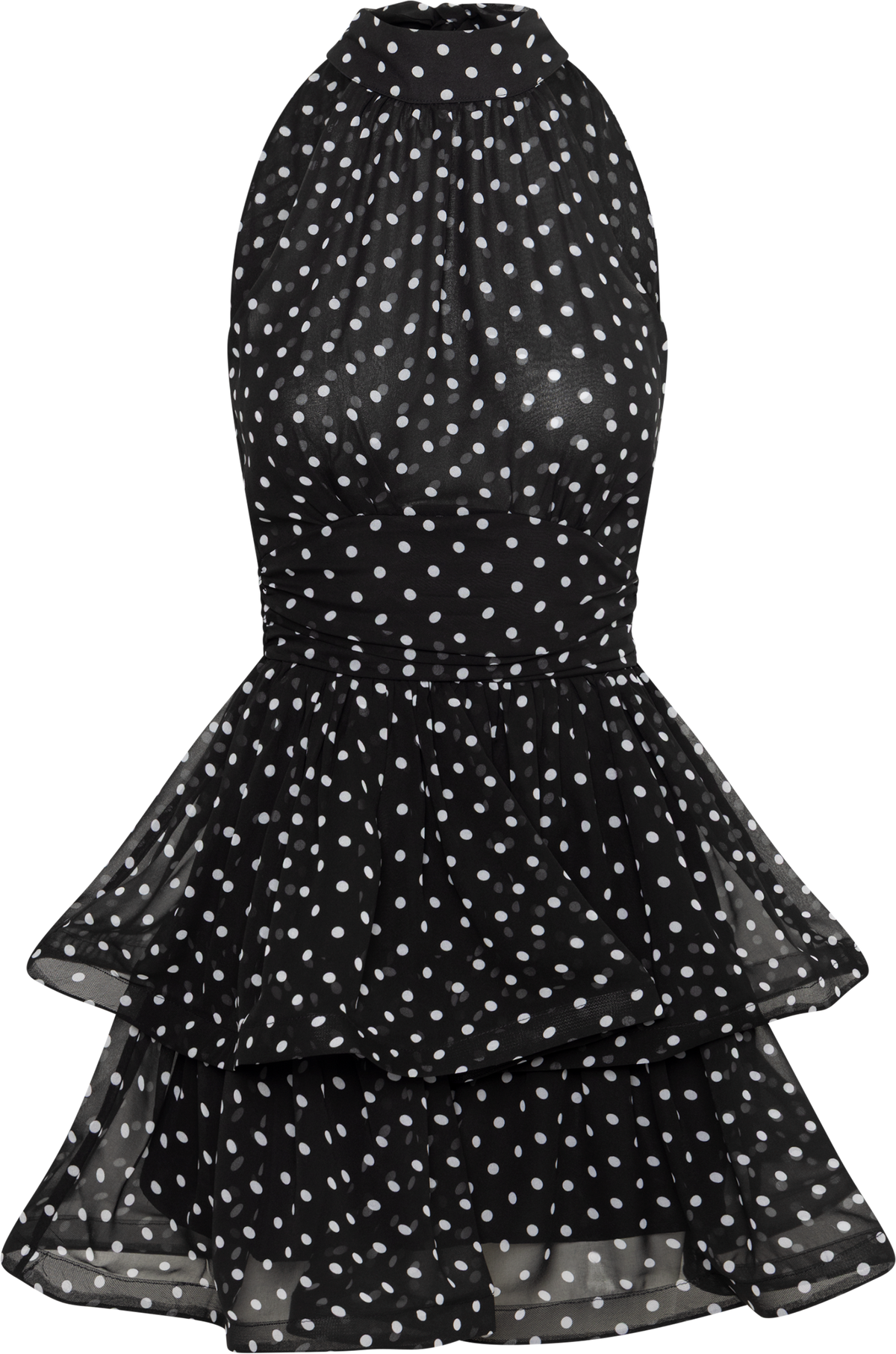 Idun Polka Dot Mini Dress - Black Dot