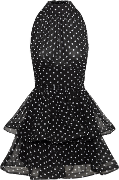 Idun Polka Dot Mini Dress - Black Dot