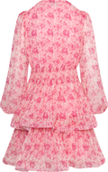 Jade Wave Watercolor Dress - Pink