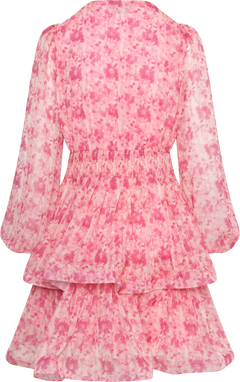 Jade Wave Watercolor Dress - Pink