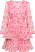 Jade Wave Watercolor Dress - Pink