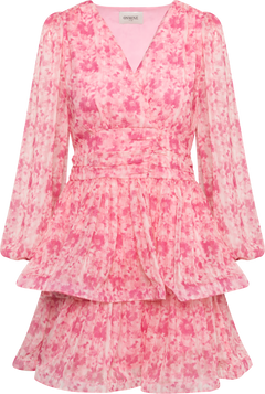 Jade Wave Watercolor Dress - Pink