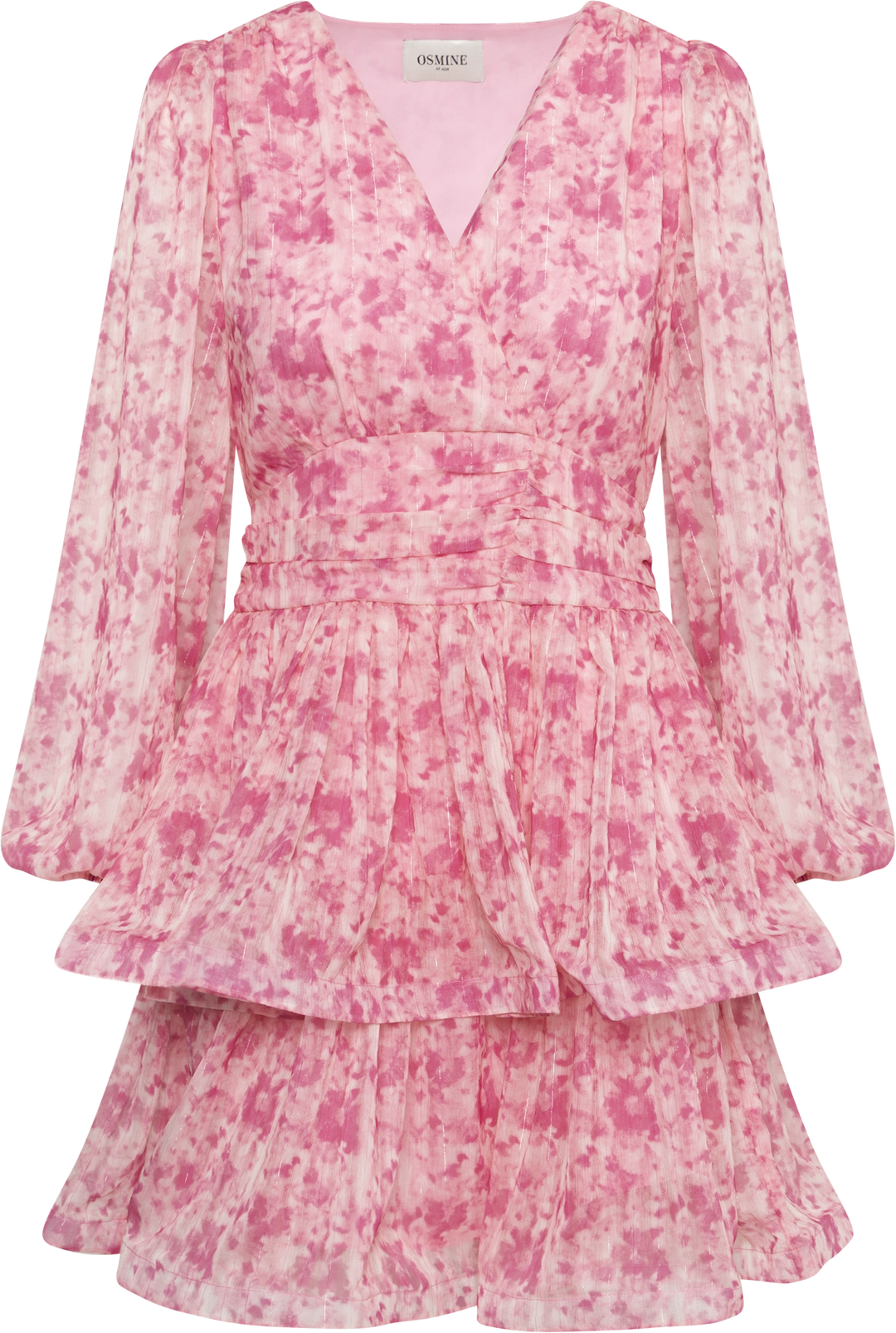 Jade Wave Watercolor Dress - Pink