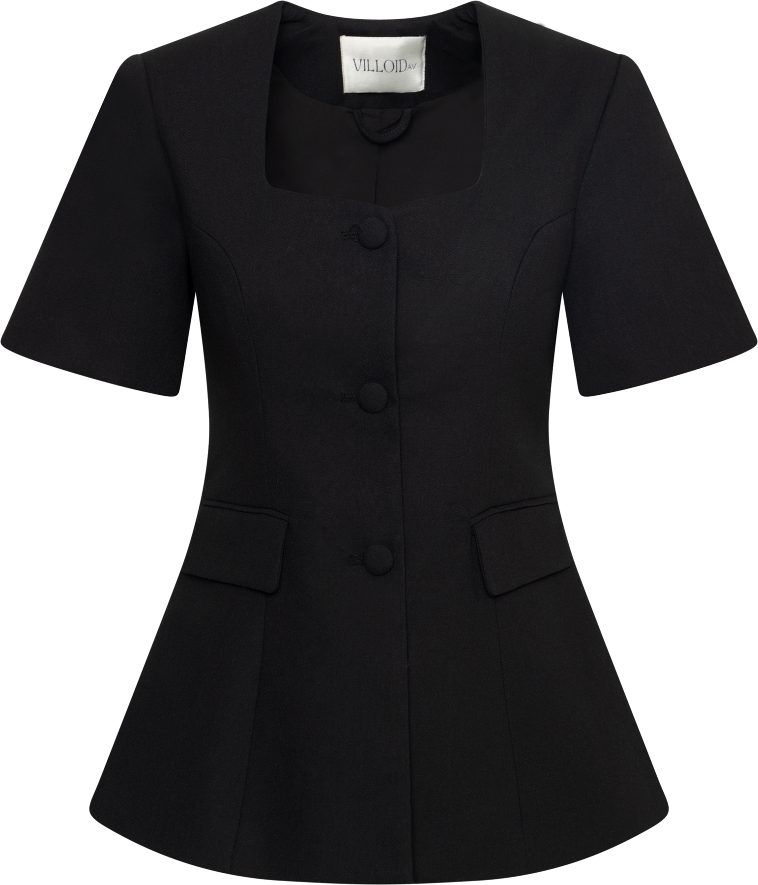 Elida Linen Blazer - Black