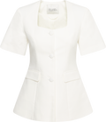 Elida Linen Blazer - White
