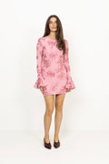 3D Mesh Mini Dress - Sea Pink