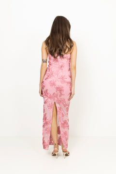 3D Mesh Maxi Dress - Sea Pink