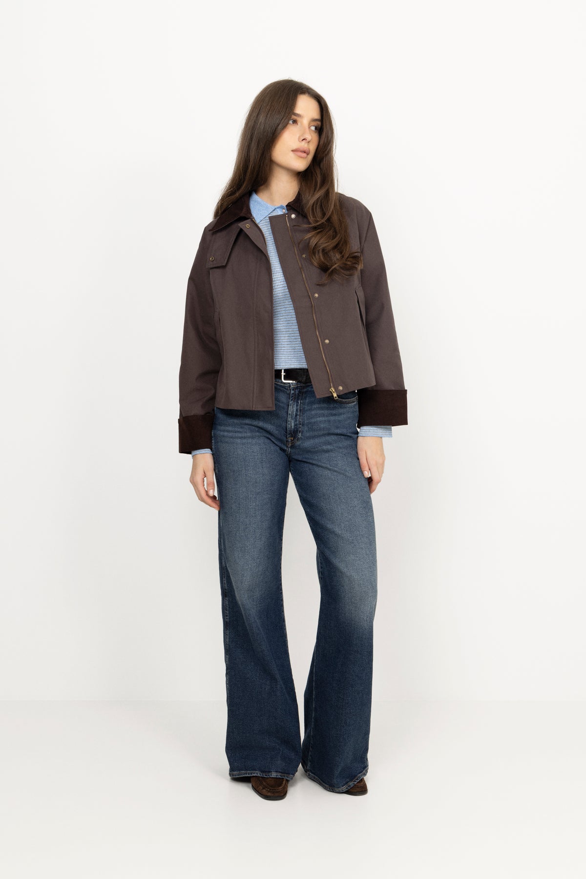 Fiona Country Solid Jacket - Brown