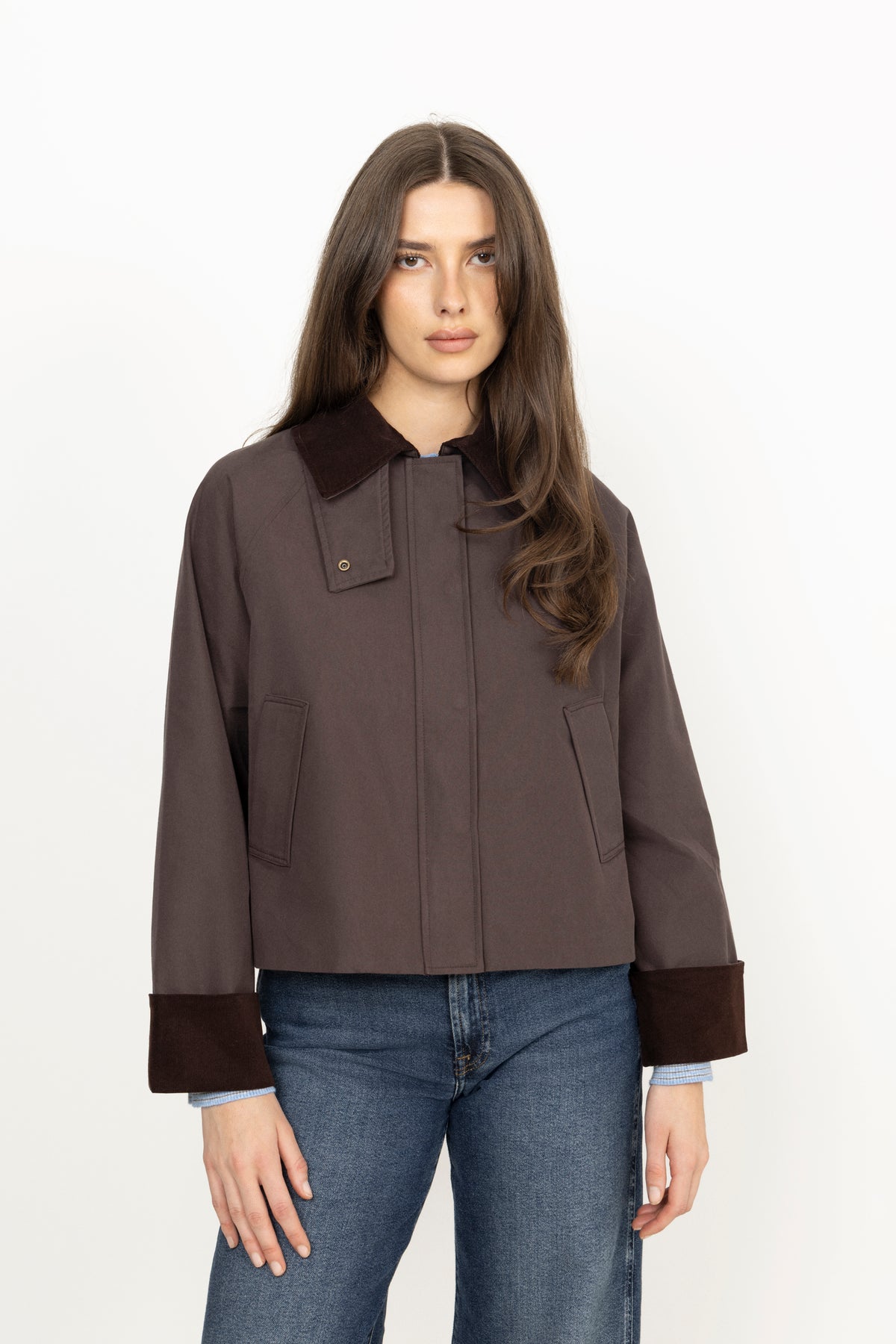 Fiona Country Solid Jacket - Brown