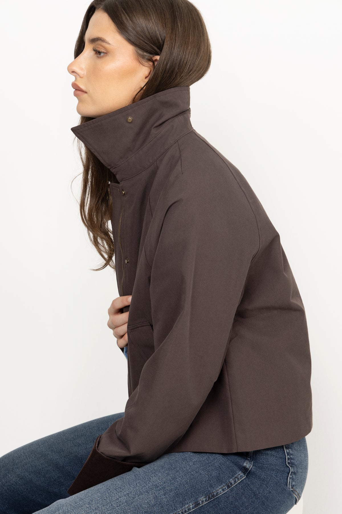 Fiona Country Solid Jacket - Brown