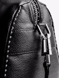 Sunny Medium Grained Leather + - Noir