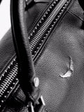 Sunny Medium Grained Leather + - Noir