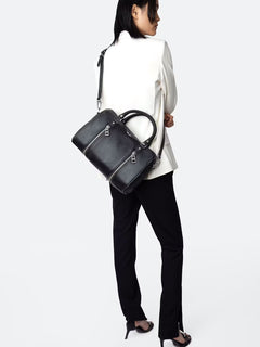Sunny Medium Grained Leather + - Noir