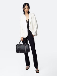 Sunny Medium Grained Leather + - Noir