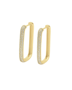 Diamond Edge Hoops - Gold