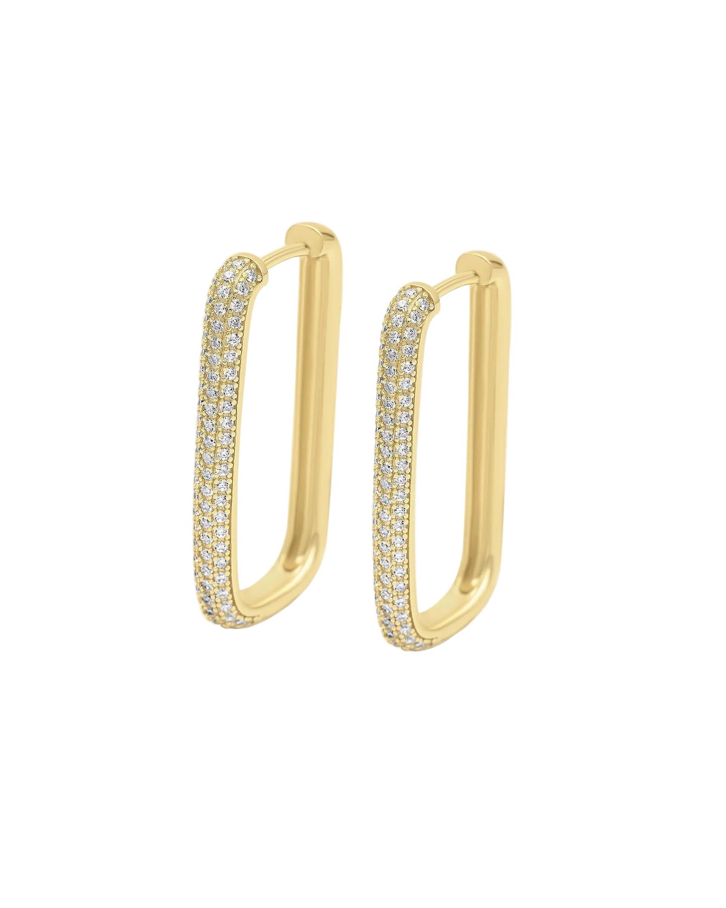 Diamond Edge Hoops - Gold