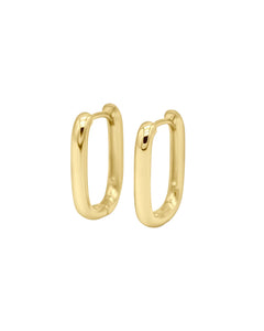 Petite Edge Hoops - Gold